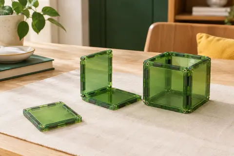 Quatre plaques de base magnétiques GraceDuck en plastique Prairie, dont certaines reliées par des clips.