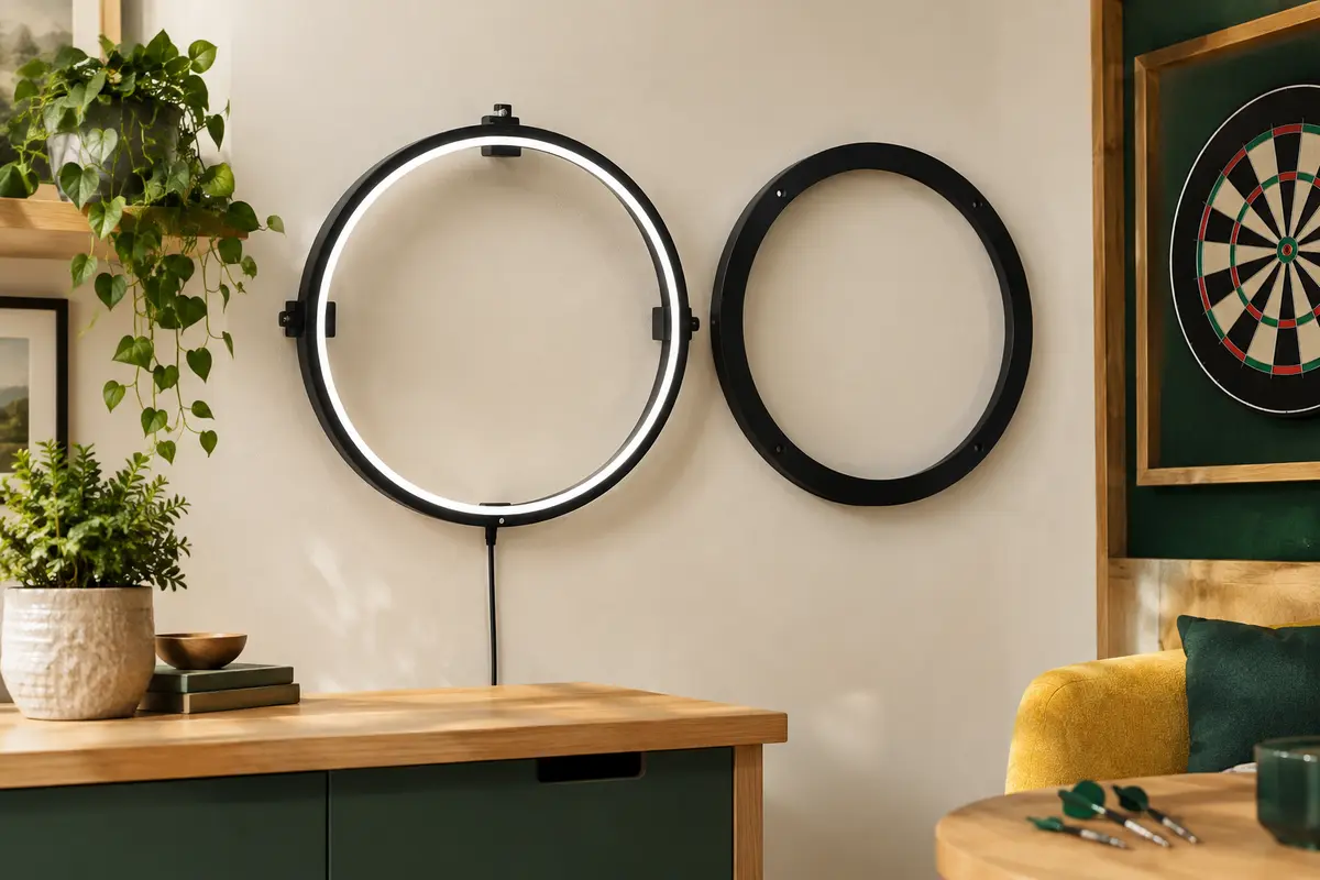 Éclairage LED noir Winmau avec bordure circulaire Pro Line pour cible de fléchettes